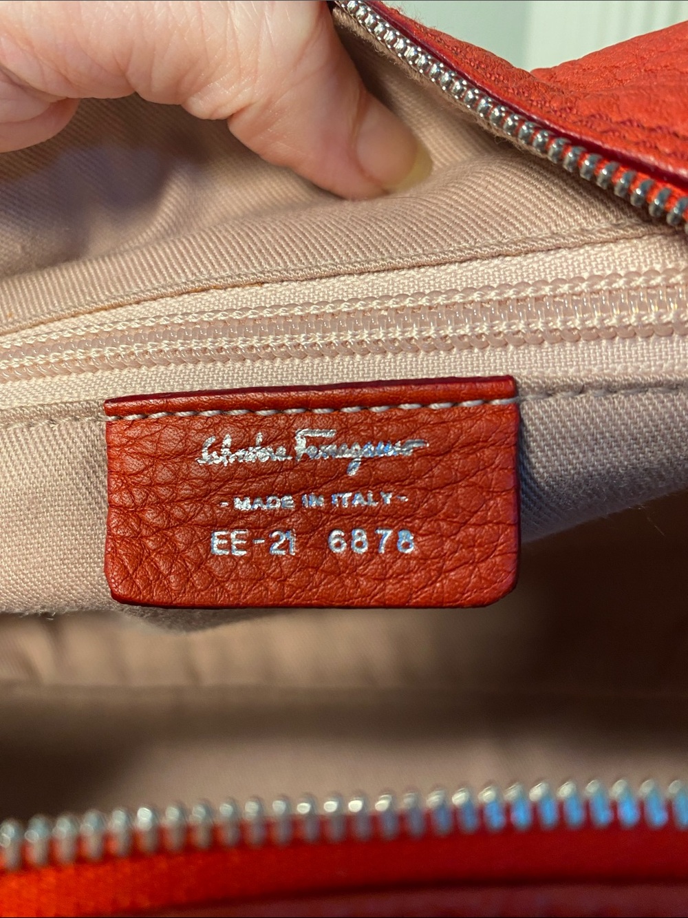 Salvatore Ferragamo Pebble Leather Mini Red Bag - Picture 14 of 16